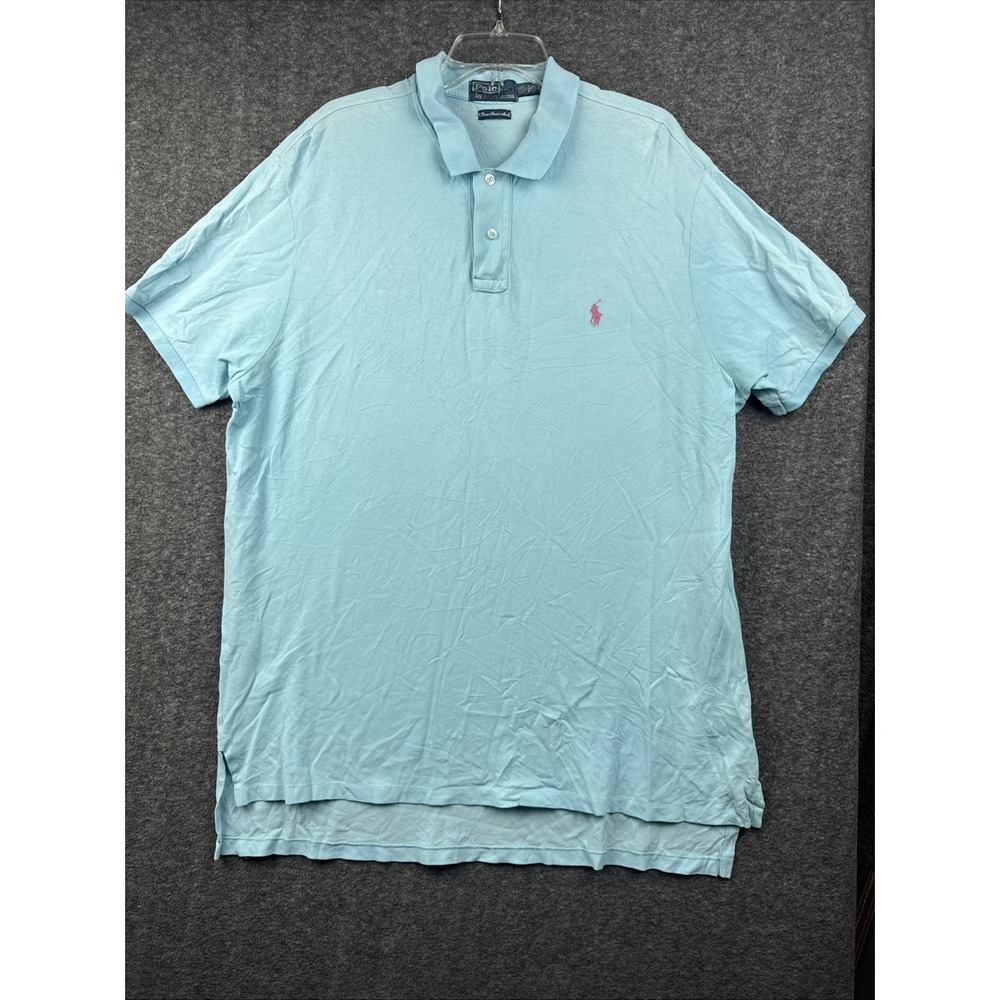 Polo Ralph Lauren Golf Polo Pima Stretch Mesh Custom Fit Mens XXXL Pink Pony